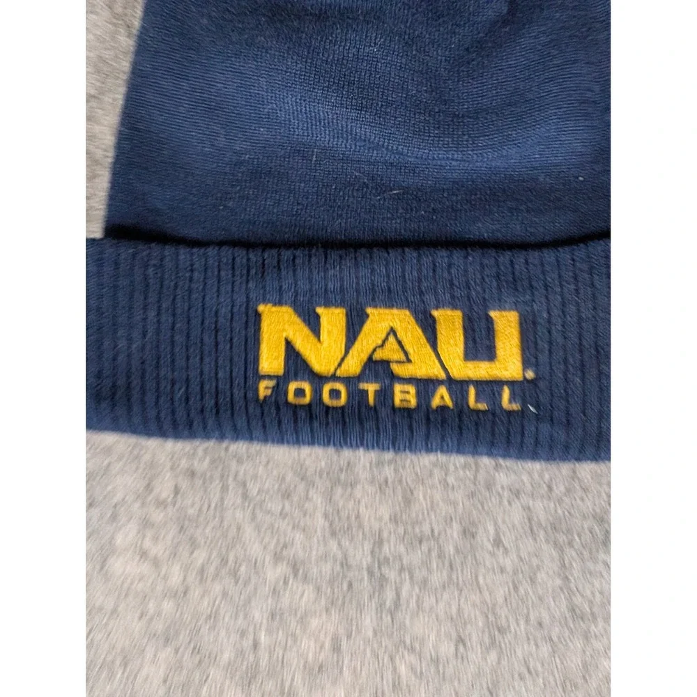 Adidas NAU‎ Football Beanie Hat Navy Blue Yellow Pom Knit Cuffed Lumberjacks